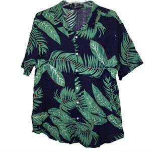 Incerun Floral Leaf Graphic Button Down 100% Cotton Size 2XL